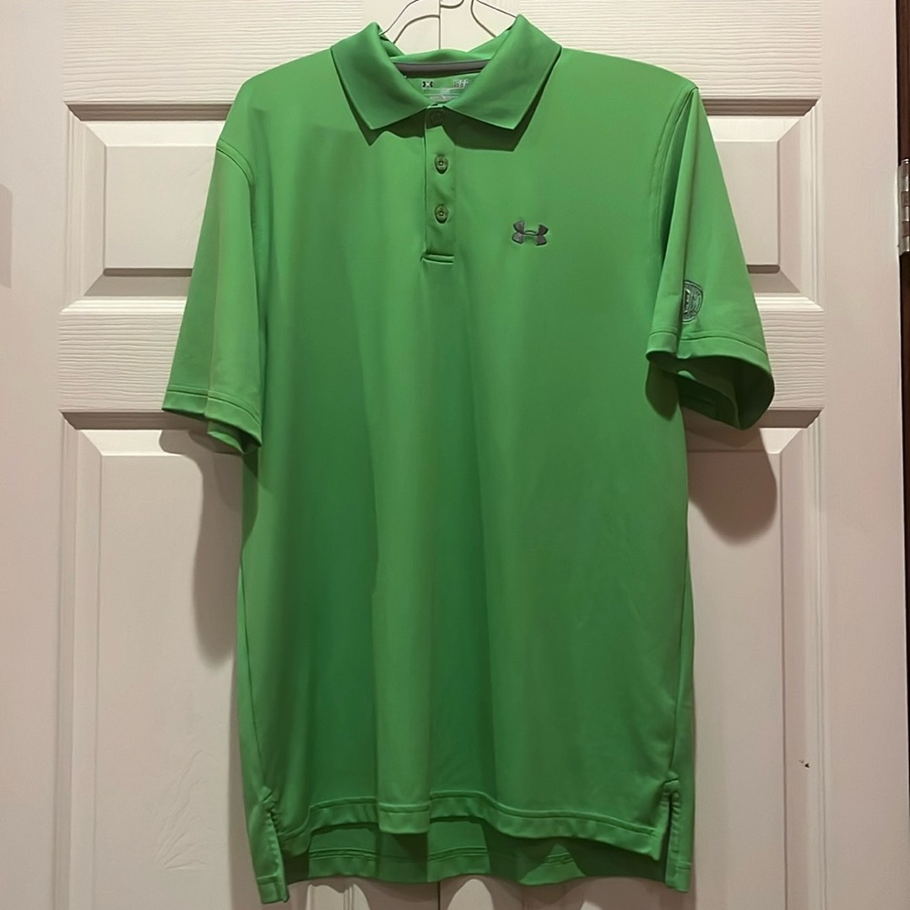 Men’s Moisture-Wick Green Polo, Sz L